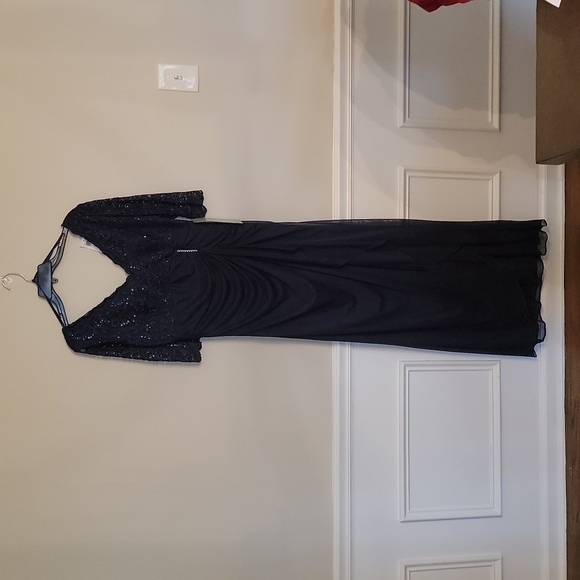 lace cocktail dress with long sleeves Black Le Stretch Lace Long Sleeve Dress main image 1